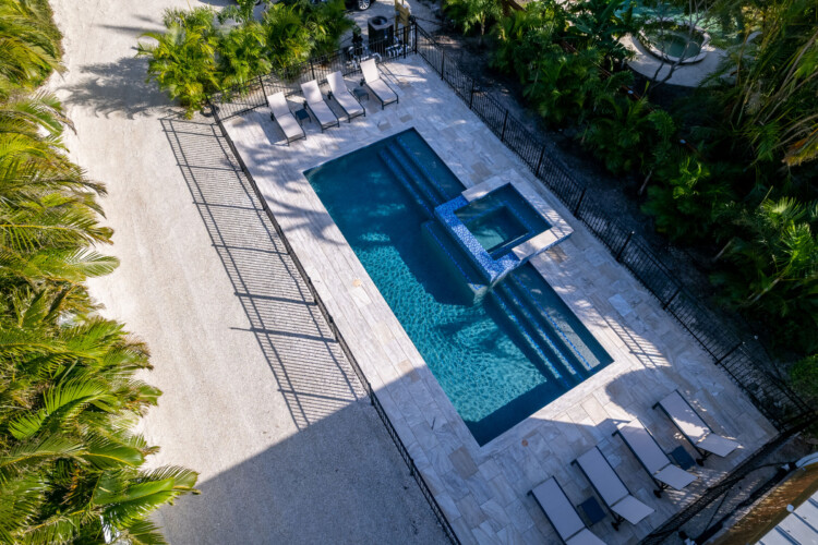 Image of exterior pool at Sunrise Bay Property Short Term Rental in Holmes Beach Florida