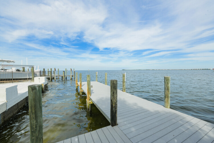 Image of Dock at Sunrise Bay Florida Short Term Rental with Ocean View in Holmes Beach, Manatee County, Florida