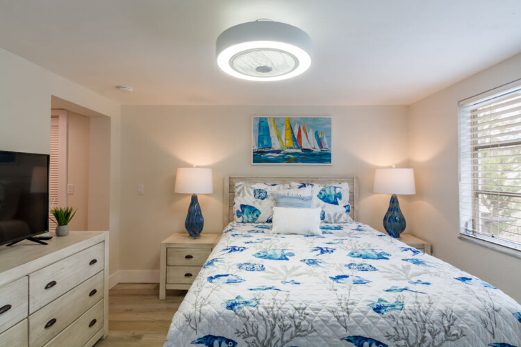 Image of Bedroom at Sunrise Bay Property Short Term Rental in Holmes Beach Florida