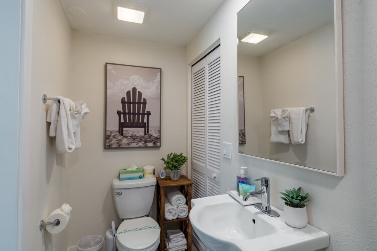 Image of Bathroom at Sunrise Bay Property Short Term Rental in Holmes Beach Florida